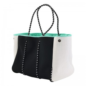 Mála Siopadóireachta Tote Ilchuspóireach Saincheaptha Mála Trá Neoprene le Póca Zipper Istigh